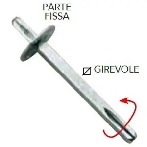 Ultima Occasione Ferro REGUITTI blocca pomolo M8 8x100 fisso/girevole modello F04QB per portoncino in ferro zincato nikelato