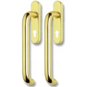 Offerta Limitata Maniglione alzante scorrevole GHIDINI modello MILENA per serramento su placca con foro yale in ottone lucido verniciato