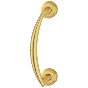 Maniglione HOPPE modello VITORIA semicerchio con rosette per serramento in ottone satinato Scelto Dai Clienti