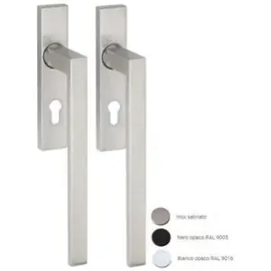 Occasione Maniglione alzante scorrevole FIMET modello AUSTRIA per serramento su placca con foro yale in acciaio inox satinato