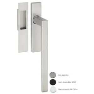 Maniglione alzante scorrevole singolo FIMET modello AUSTRIA per serramento su placca e maniglia incasso in acciaio inox nero opaco Prezzo Ridotto
