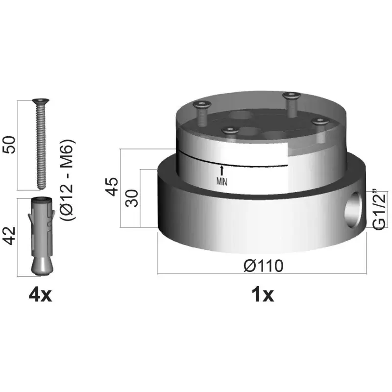 Must-Have Basis für die Befestigung Boden Paffoni LIGHT LIG030
