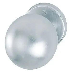 Pomolo fisso HOPPE modello M83/42K per portoncino su rosetta in ottone cromo satinato Soddisfatti O Rimborsati
