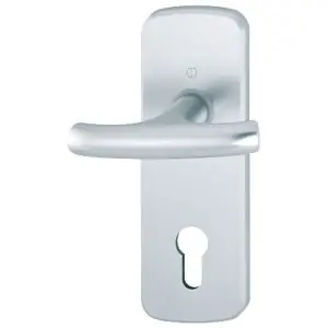 Super Prezzo Maniglia HOPPE modello TOKYO per porta basculante su placca con foro yale in alluminio argento