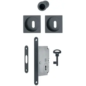 Soddisfatti O Rimborsati Spazio Kit 3 HOPPE modello 4921 quadrato per serramento con forno normale e ditale trascinamento e serratura in alluminio nero opaco