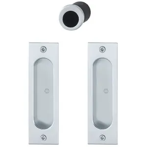 Super Prezzo Spazio Kit 5 HOPPE modello 4931 rettangolare per serramento con foro cieco e ditale trascinamento in alluminio argento