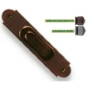 Occasione Maniglia incasso BRIONNE modello 19081 per serramento con foro cieco in ferro sherardise patin