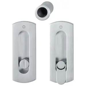 Spazio Kit 7 HOPPE modello M463 rettangolare per serramento con nottolino wc, pendaglio e ditale trascinamento in ottone cromo satinato Esclusivo