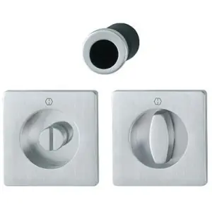 Spazio Kit 2 HOPPE modello M443 quadrato per serramento con nottolino wc e ditale trascinamento in ottone cromo satinato Super Prezzo