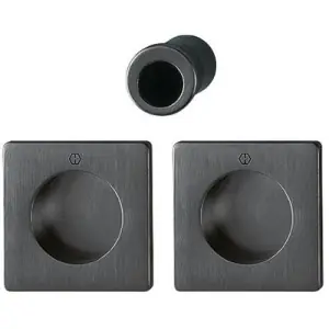 Ultima Occasione Spazio Kit 5 HOPPE modello M443 quadrato per serramento con foro cieco e ditale trascinamento in ottone nero satinato