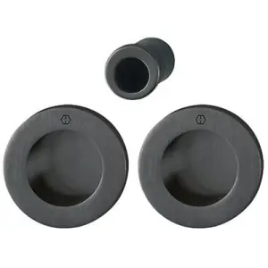Promozione Esclusiva Spazio Kit 5 HOPPE modello M471 rotondo diametro 68 per serramento con foro cieco e ditale trascinamento in ottone nero satinato