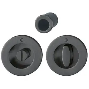 Offerta Speciale Spazio Kit 2 HOPPE modello M471 rotondo diametro 68 per serramento con nottolino wc e ditale trascinamento in ottone nero satinato