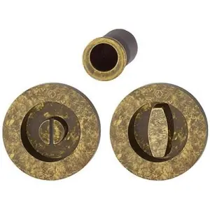 Spazio Kit 2 HOPPE modello M471 rotondo diametro 68 per serramento con nottolino wc e ditale trascinamento in ottone bronzato antiqua Esclusivo