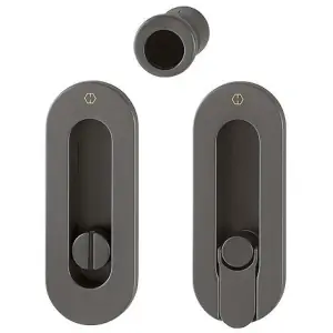 Spazio Kit 7 HOPPE modello M472 ovale per serramento con nottolino wc, pendaglio e ditale trascinamento in ottone brunito antiqua Offerta