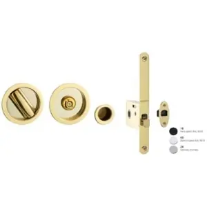 Popolare Kit maniglia incasso REGUITTI modello 873 per serramento con nottolino wc, ditale trascinamento e serratura in zama satinata cromata