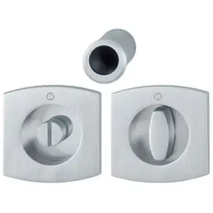 Acquista Ora Spazio Kit 2 HOPPE modello M462 quadrato per serramento con nottolino wc e ditale trascinamento in ottone cromo satinato