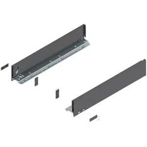 Spondina BLUM modello 770 legrabox, altezza M (90,5 mm), LN 500 mm, destro+sinistro, grigio orione opaco Ultima Occasione