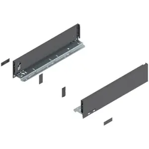 Occasione Spondina BLUM modello 770 legrabox, altezza M (90,5 mm), LN 400 mm, destro+sinistro, grigio orione opaco