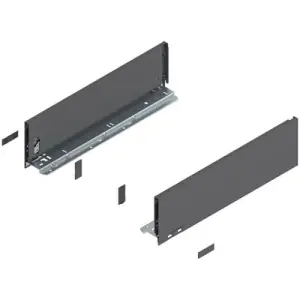 Subito Disponibile Spondina BLUM modello 770 legrabox, altezza K (128,5 mm), LN 450 mm, destro+sinistro, grigio orione opaco