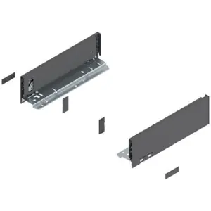Economico Spondina BLUM modello 770 legrabox, altezza M (90,5 mm), LN 300 mm, destro+sinistro, grigio orione opaco