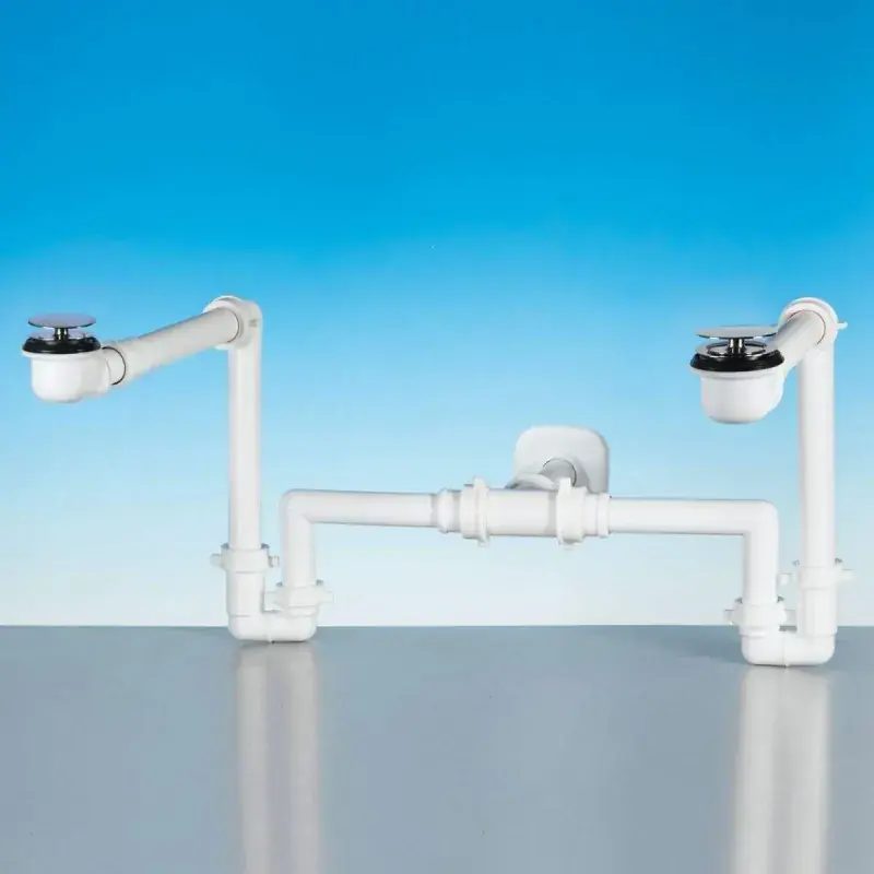 Platzsparsiphon für Dopplewaschbecken lira A.3200.90 Professionale