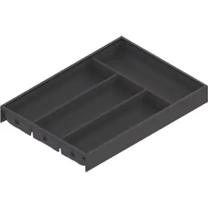 Portaposate BLUM modello AMBIA-LINE per cassetto legrabox, plastica/acciaio, 4 scomparti portaposate, LN 450 mm, larghezza 300 mm nero terra opaco Offerta Limitata