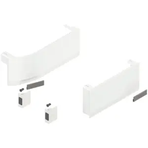 Placchette copertura BLUM modello AVENTOS HK TOP per a ribalta standard, destro+sinistro, incluso interruttore di azionamento ad incasso, bianco seta/inox spazzolato Reso Gratuito