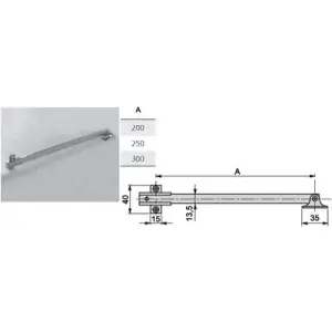 Affare Asta SERVICE modello 7024 scorrevole lunghezza 250mm per mobile in ferro zincato
