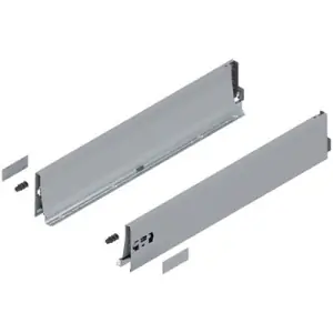 Spondina BLUM modello 378 tandembox, altezza K (115 mm), LN 600 mm, destro+sinistro, per tandembox antaro R9006 grigio metallizato Ultime Pezzi