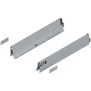Popolare Spondina BLUM modello 378 tandembox, altezza M (83 mm), LN 500 mm, destro+sinistro, per tandembox intivo/antaro R9006 grigio metallizato