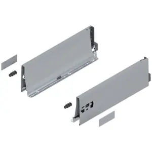 Più Venduto Spondina BLUM modello 378 tandembox, altezza K (115 mm), LN 350 mm, destro+sinistro, per tandembox antaro R9006 grigio metallizzato