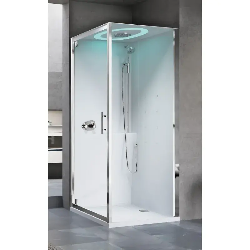 Promo Stagionale Multifunktions-Duschkabine 90 x 90 mit 1 Flügeltüröffnung, Hydromassage-Version Novellini Eon GF EONGF90T1F-1AB