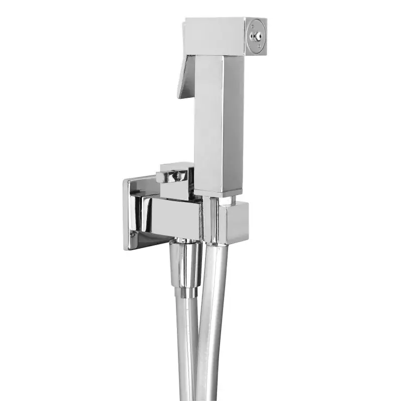 Hygienisches Duschset zur Reinigung des quadratischen Toilettenmodells Tecom KITIDROS Must-Have
