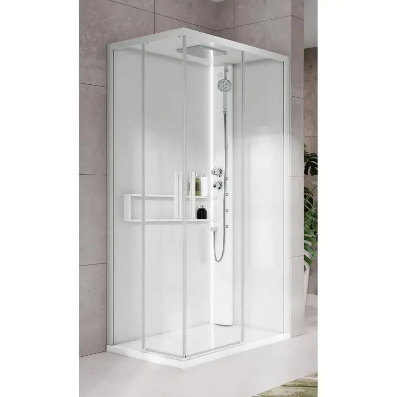 Esclusivo Multifunktions-Duschkabine 80 x 80 mit Hydromassage-Öffnung und 2 Schiebetüren Novellini Glax 2 A G22A80T1-1UU