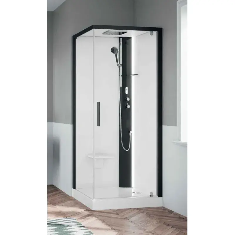 Duschkabine 80 x 80 Standardmodell rechte Ausführung 1 Flügeltür Novellini Glax 1 G+F G21GF80DTF-1HH Vendita Finale