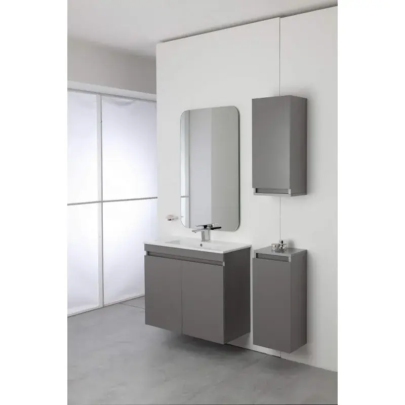 Non Perdere Kompletter Badezimmerschrank 80 cm grau Feridras Pastello 803005