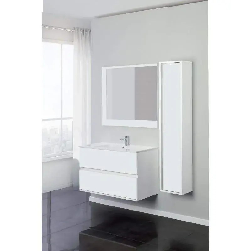 Reso Gratuito Abgehängter Badezimmerschrank 90 cm in Weiß farbe Feridras Fabula 801023