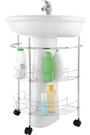 2-Regal-Waschbeckenwagen aus verchromtem Stahl Feridras 151015-B Compra Online
