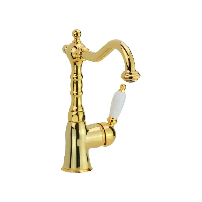Goldfarbener Waschtischmischer mit drehbarem Auslauf Gattoni Orta 2742/27DO.OLD Soddisfatti O Rimborsati