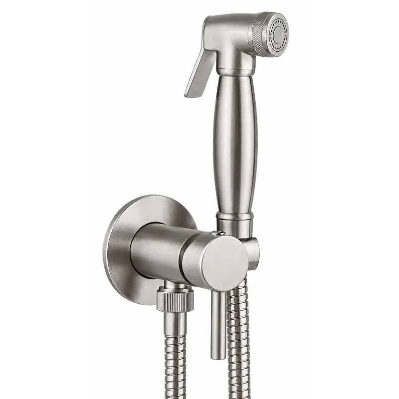 Offerta Bidet-Set mit Mixer und Dusche aus Messing mit gebürstetem Nickel-Finish Pollini Acqua Desing D09181203NS