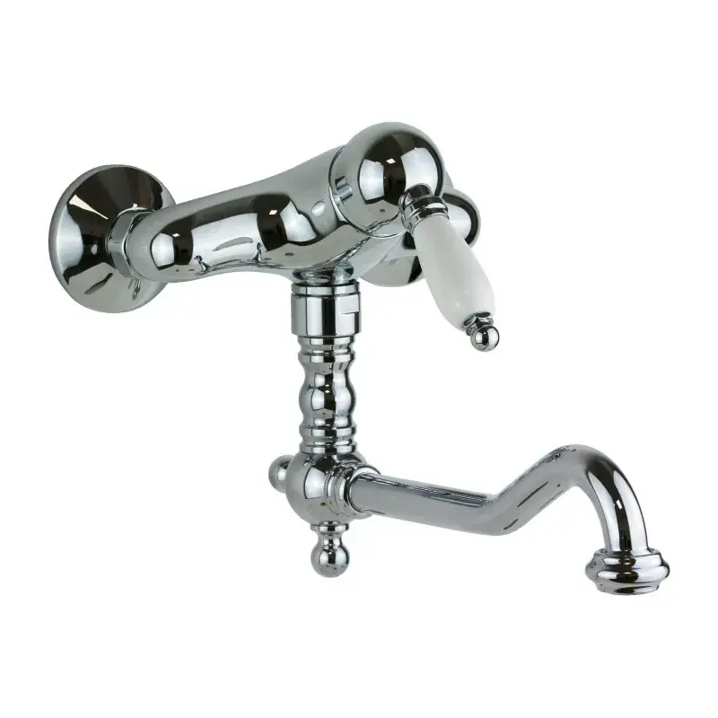 Wand-Spülbeckenmischer aus Chrom mit langem Auslauf Gattoni Orta Old 2762/27C0.OLD Promozione Esclusiva