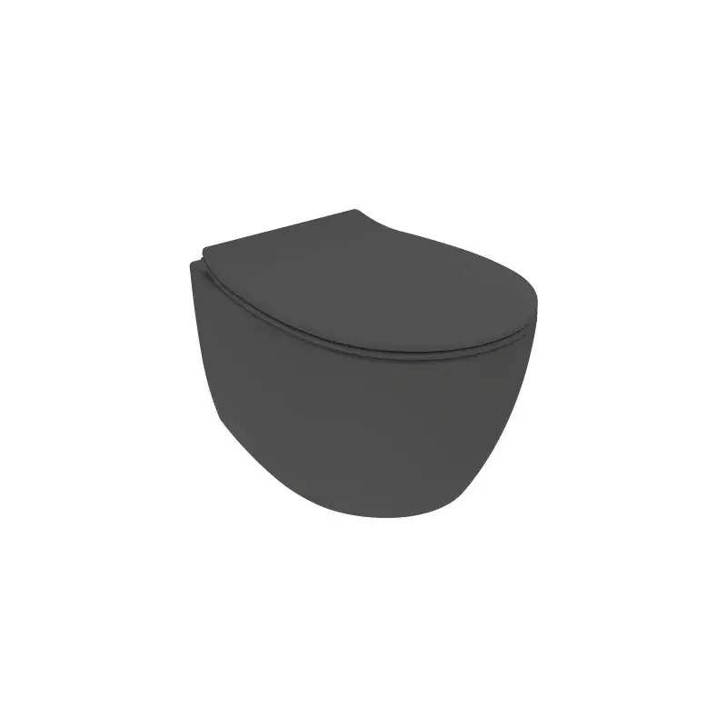 Prezzo Conveniente Mattschwarzes wandhängendes WC mit Sitz und Tiefe von 51 cm Ercos Kite BCKTEKVASO0001