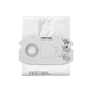 Sacchetto filtro FESTOOL modello 498410 per uno smaltimento senza polvere delle sostanze aspirate Novità
