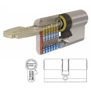 Compra Online Cilindro TESA modello T-60 chiave/chiave misura 35/10/45 per portoncino in ottone nichelato