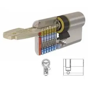 Reso Gratuito Cilindro TESA modello T-60 mezzo/chiave misura 05/10/30 per portoncino in ottone nichelato