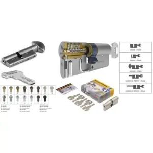 Cilindro AGB modello SCUDO 9000 pomolo/chiave misura P25/10/40 per portoncino in ottone lucido verniciato Offerta Del Giorno