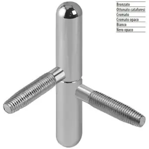 Cerniera AGB modello 3198 diametro 14 con boccola nylon e perno maggiorato per porta legno in acciaio finitura ottonato cataforese Soddisfatti O Rimborsati