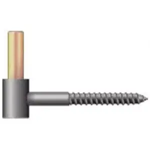 Cardine DIDIEFFE modello 504 gambo vite mordente lunghezza M10X130mm con perno fisso diametro 12 per serramento in ferro zincato polveri poliesteri RAL9005 Ultima Occasione