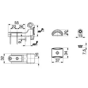 Bandella MAICO corta monoblocco per apripersiana dall‘interno regolazione laterale con angolo d‘appoggio GO 65-100 CR 18 gr. 3 nero opaco Scelto Dai Clienti
