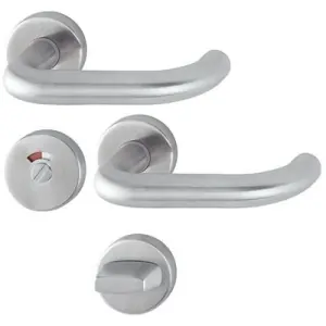Maniglia HOPPE modello PARIS per porta interna su rosetta e bocchetta con nottolino wc e con indicatore libero/occupato in acciaio inox satinato Offerta